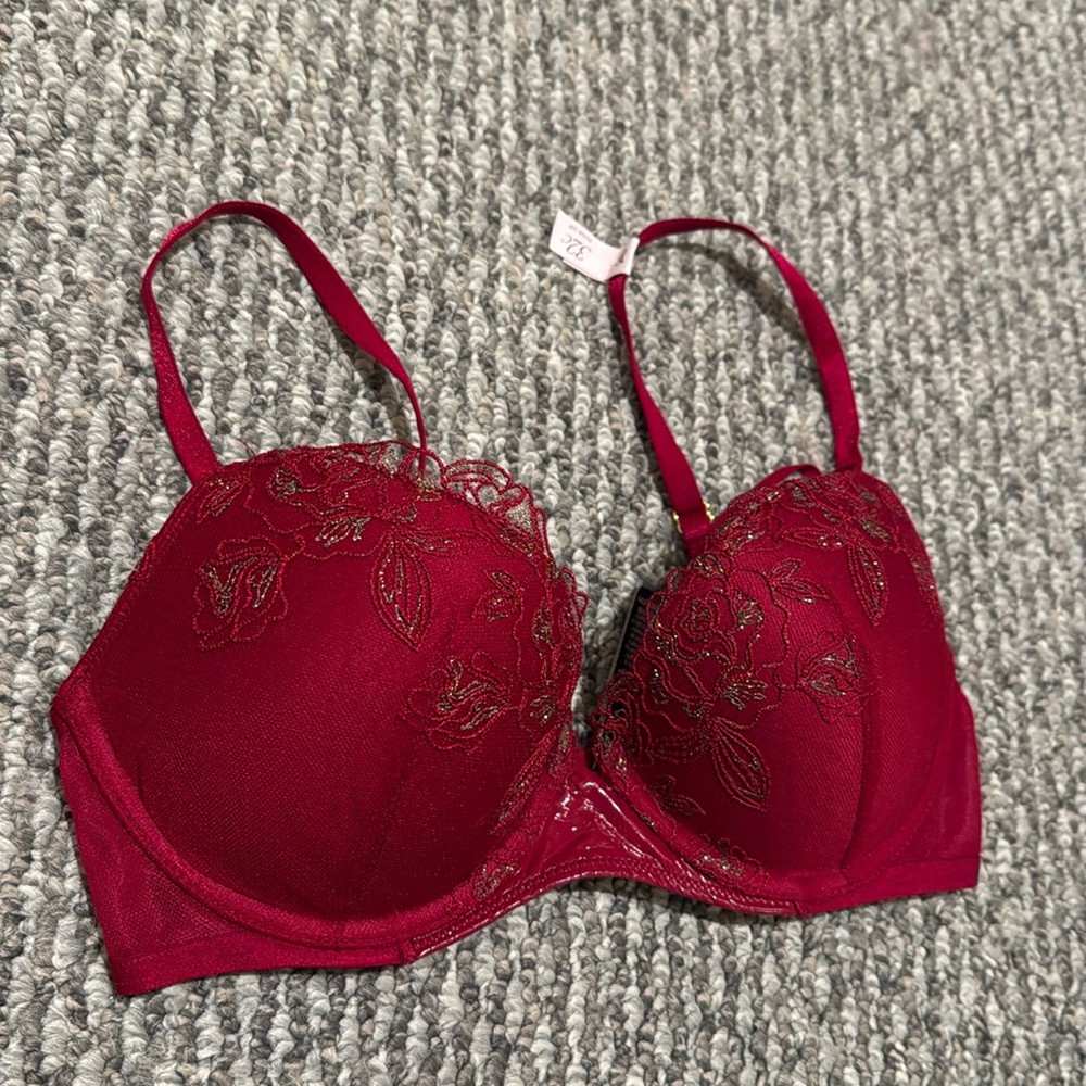 Victoria’s Secret push up bra Midnight Affair Embroidery Push-Up Red - Picture 2 of 7